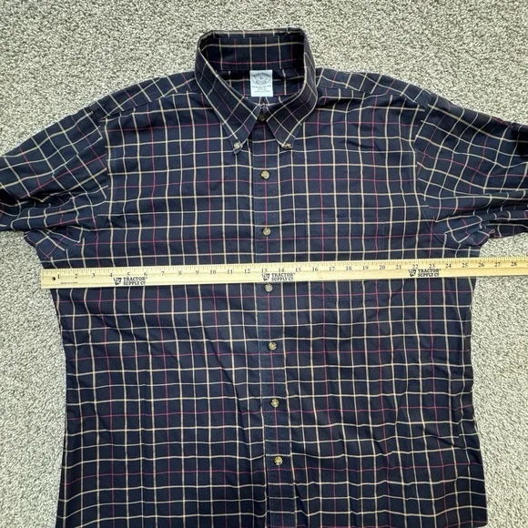 Brooks Brothers Slim Fit Non-Iron Check Button‎ Down Long Sleeve Shirt - Picture 5 of 7